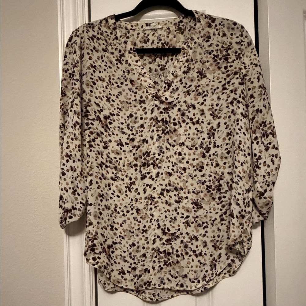 Maurices Cream and Brown Floral Blouse